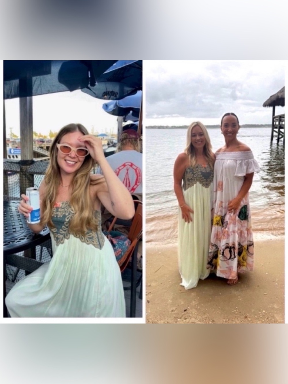 Free People Emery Maxi Dress Green XS Sundress